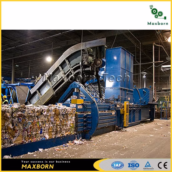Máquina de enfardamento hidráulico horizontal dupla RAM automática Maxborn/enfardadeira de garrafas de plástico para papelão, plástico e palha